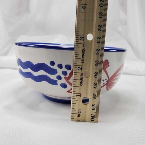 VTG Solimene Vietri Italian Ceramic Fish Bowl Hand painted Nautical Decor RARE - Picture 9 of 9